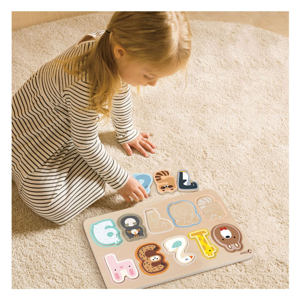 Classic World houten cijfer puzzel, 10st.