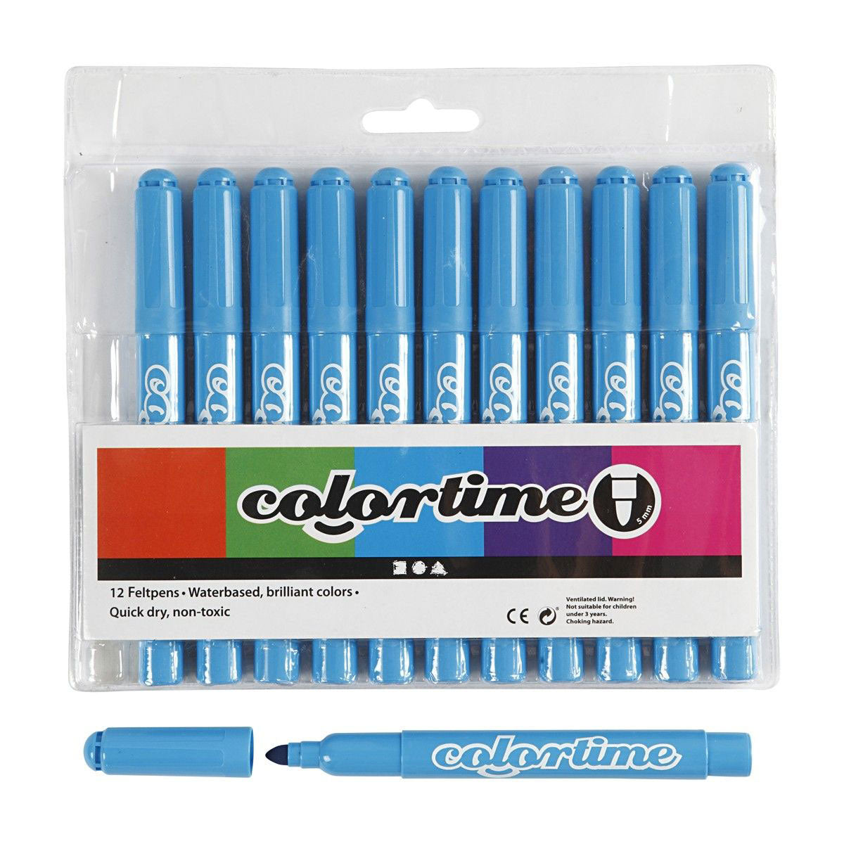 Creativ Company Lichtblauwe jumbo stiften, 12st.