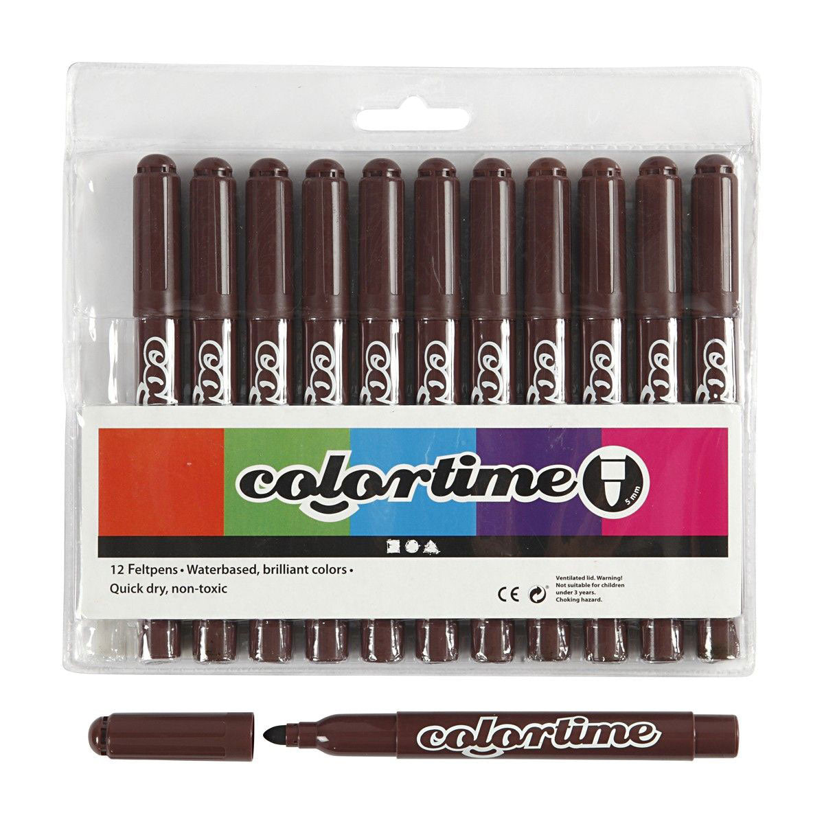 Creativ Company Donkerbruine jumbo stiften, 12st.