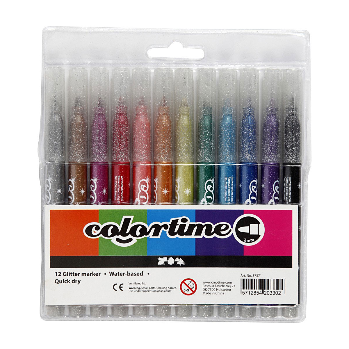 Colortime Glitterstiften, 12st.