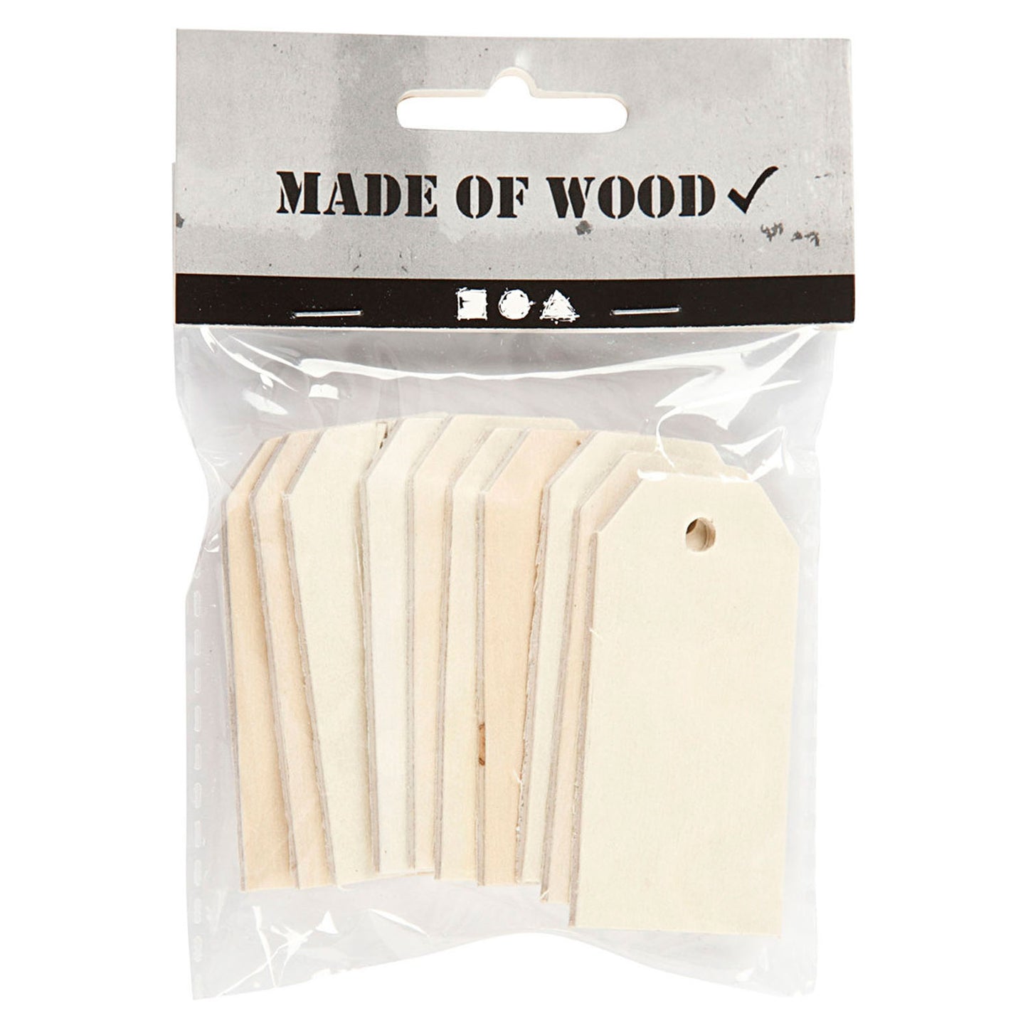 Creativ Company Houten labels, 10st.