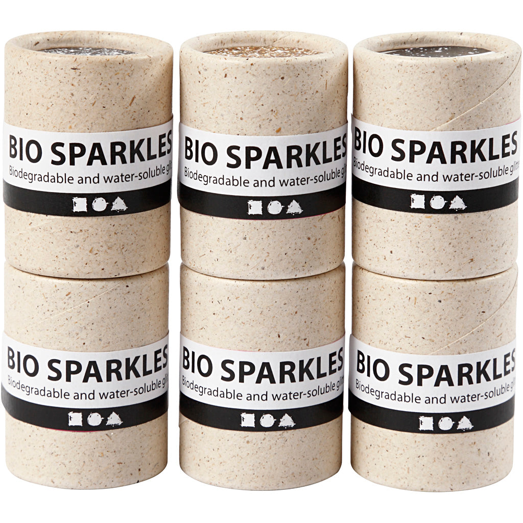 Creativ Company Bio glitter kleuren, 6x10gr