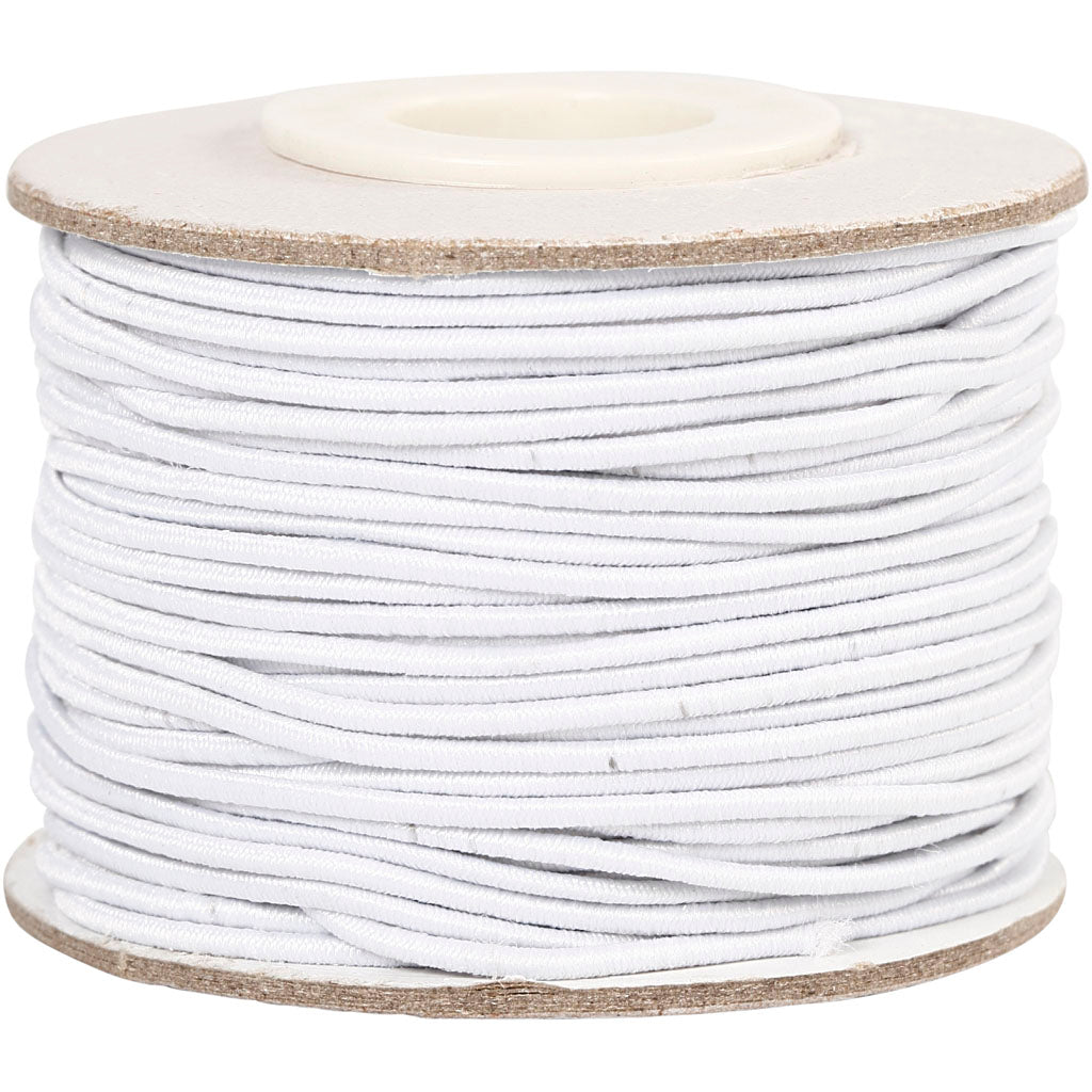 Creativ Company Elastiek dikte 1mm wit, 25m