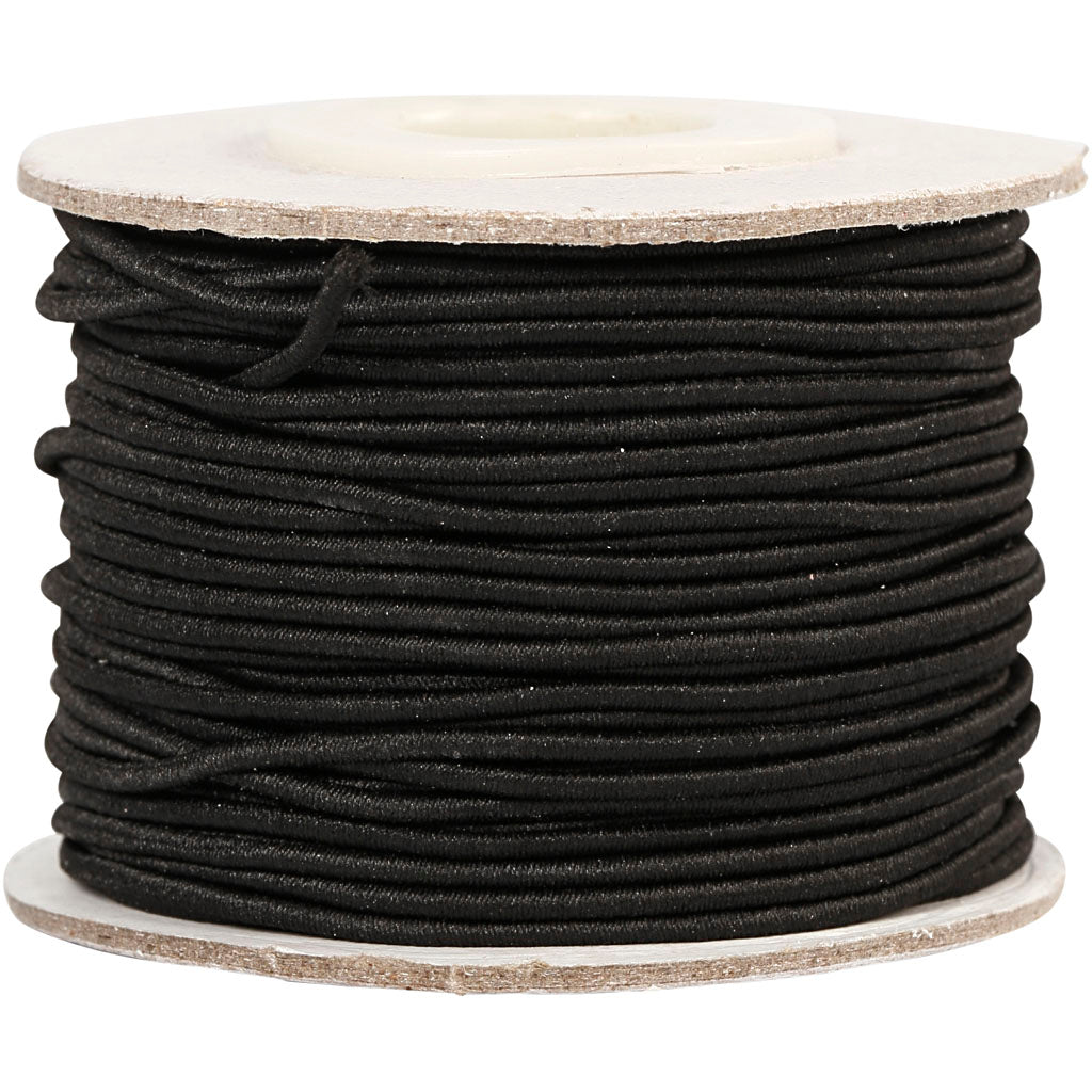 Creativ Company Elastiek dikte 1mm zwart, 25m