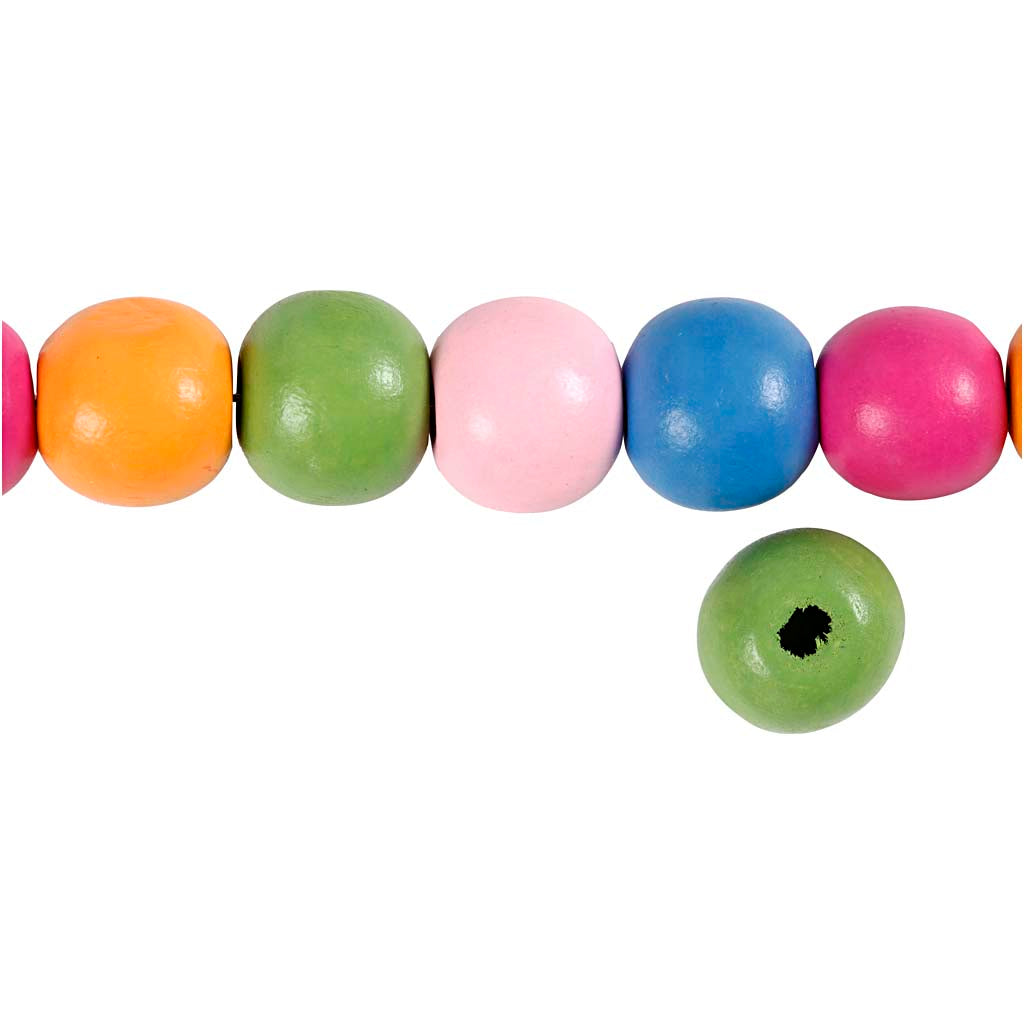 Creativ Company Houten kralen mix 12mm, 40st.
