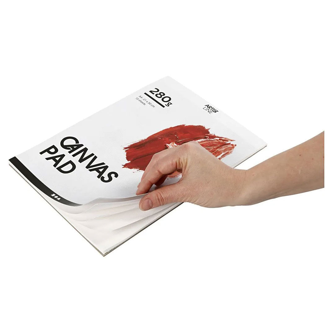 Creativ Company Canvas blok wit a4 280gr, 10 vellen
