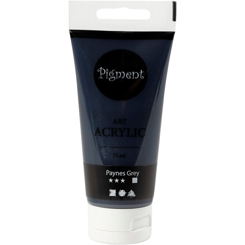 Creativ Company Pigment art acrylverf paynes grijs, 75ml