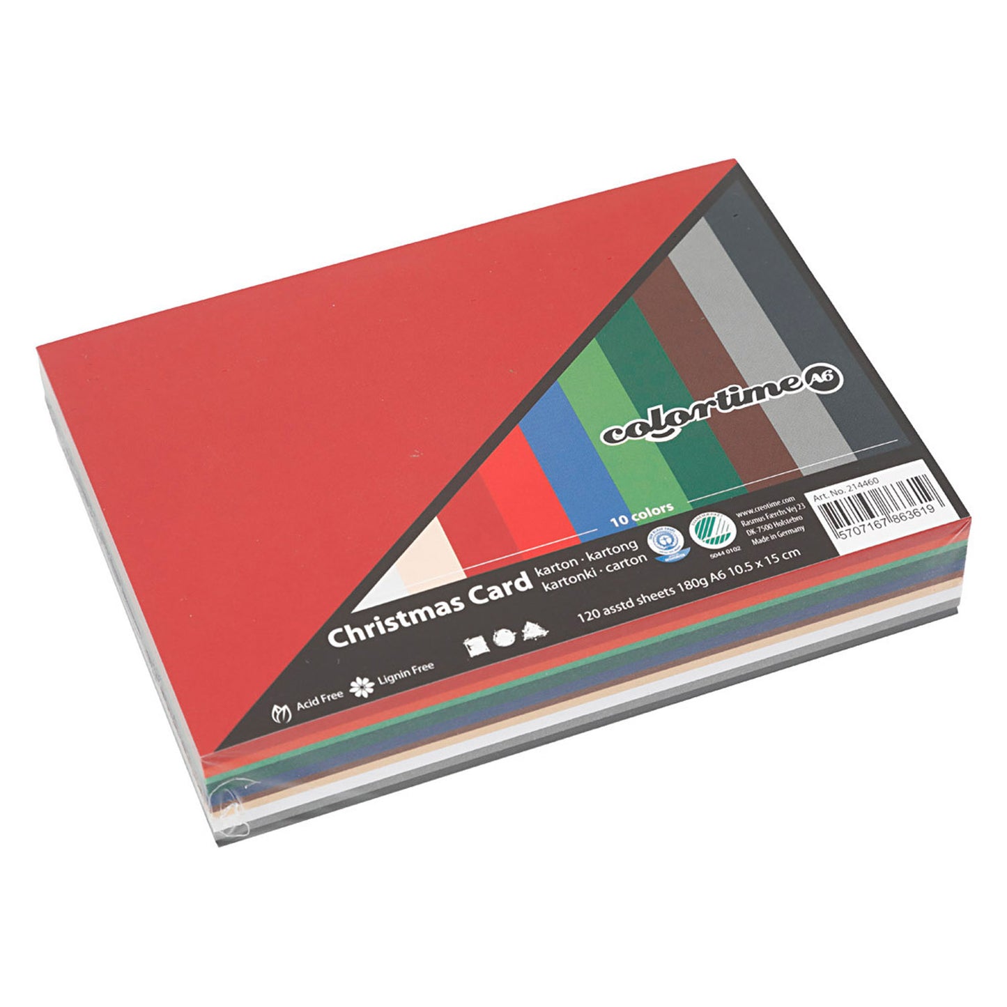 Creativ Company Karton kaarten kerst kleuren, 120 vellen