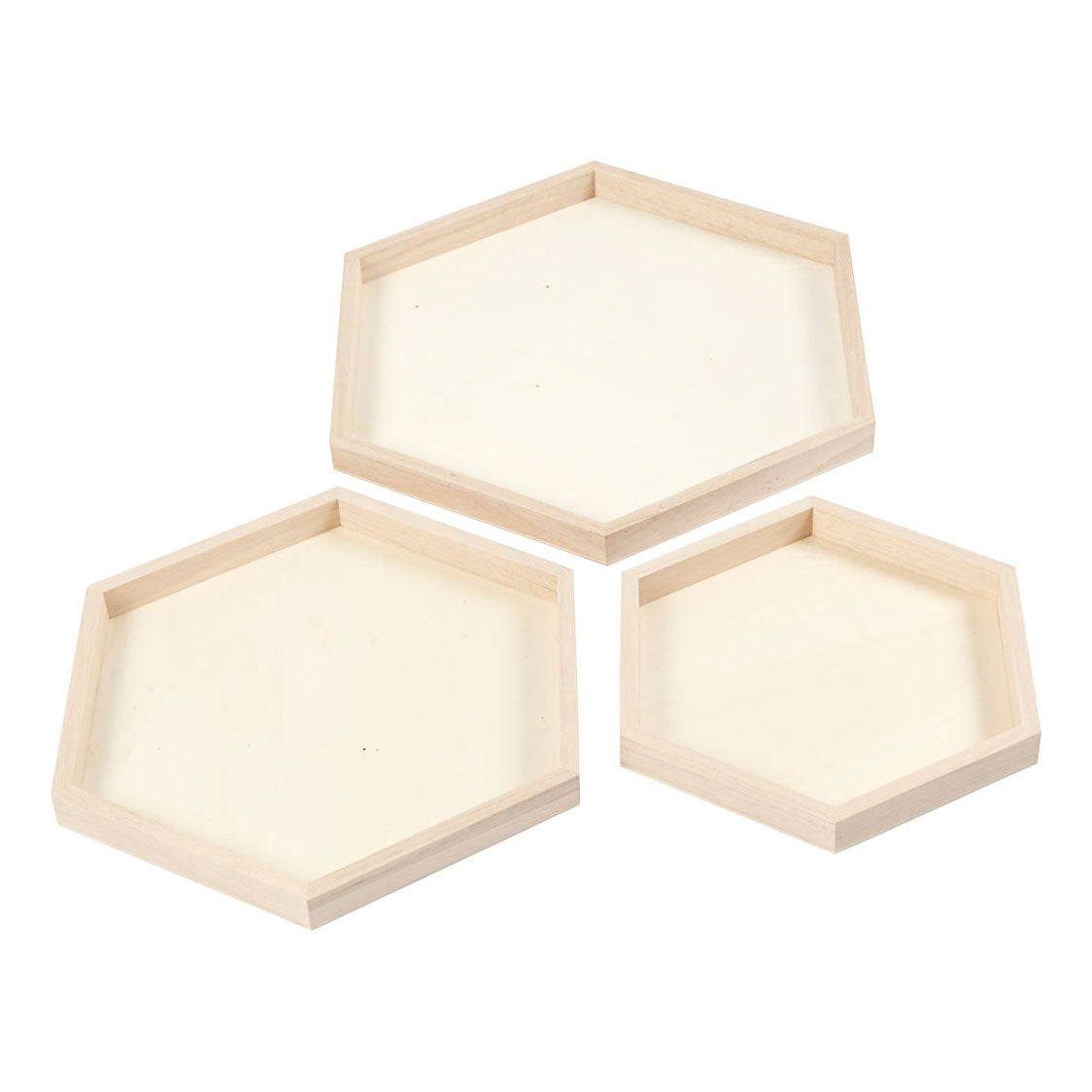 Creativ Company Houten dienbladen divers, set van 3