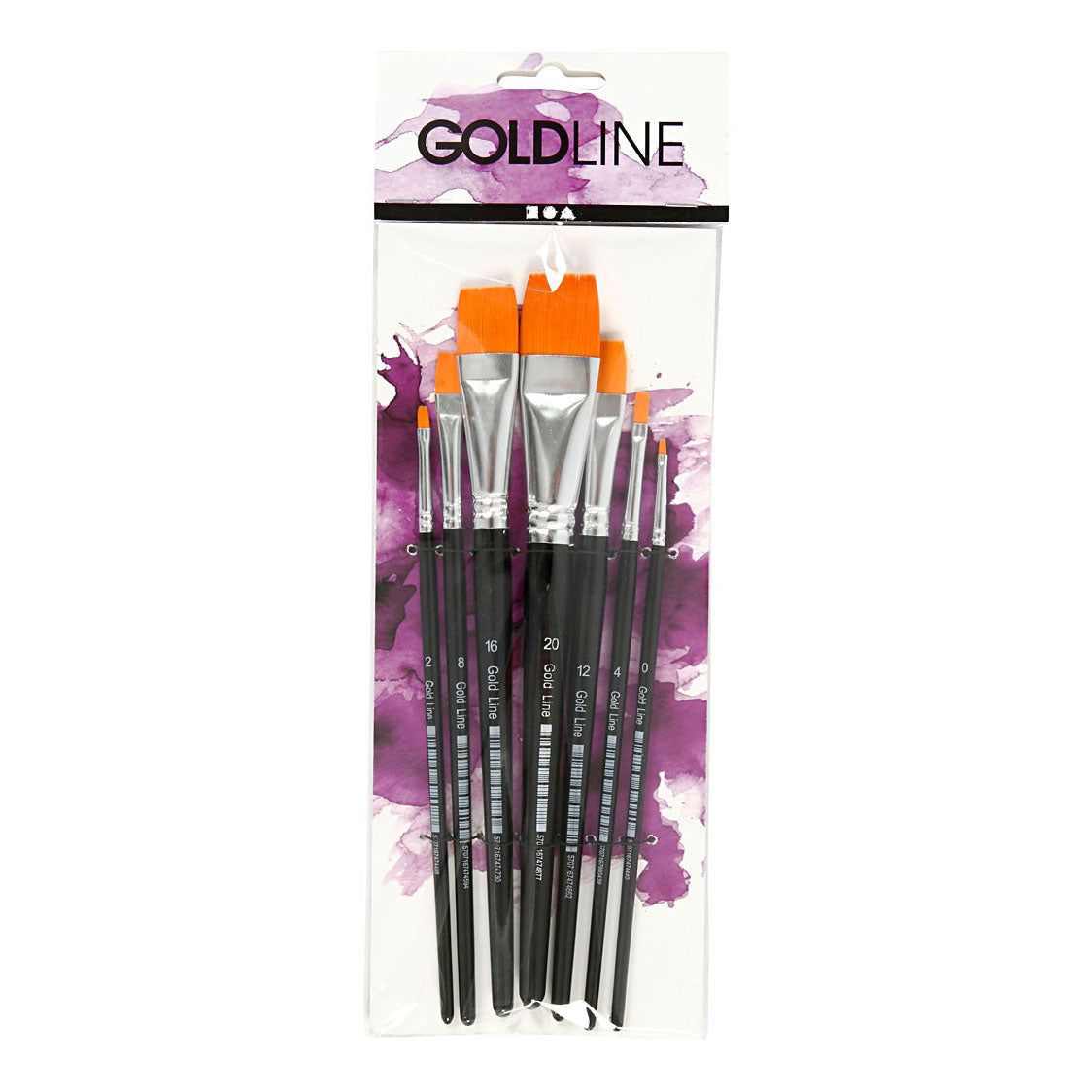 Creativ Company Gold line penselen plat, 7st.