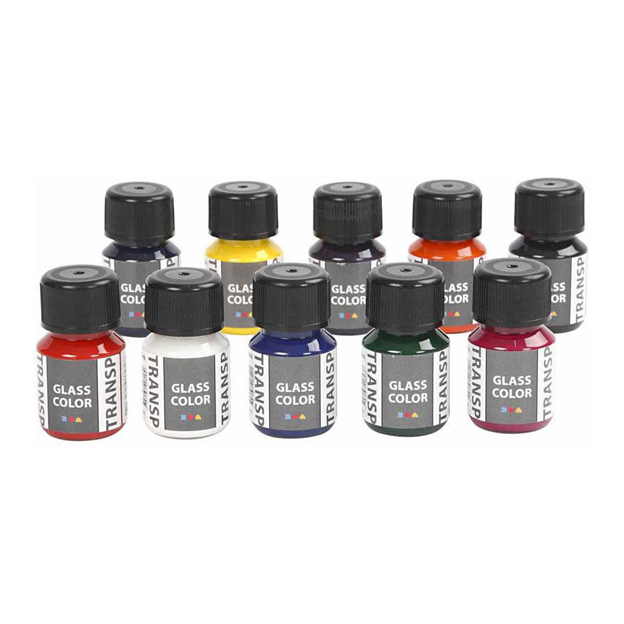 Creativ Company Glass color transparant glasverf kleur, 10x30ml