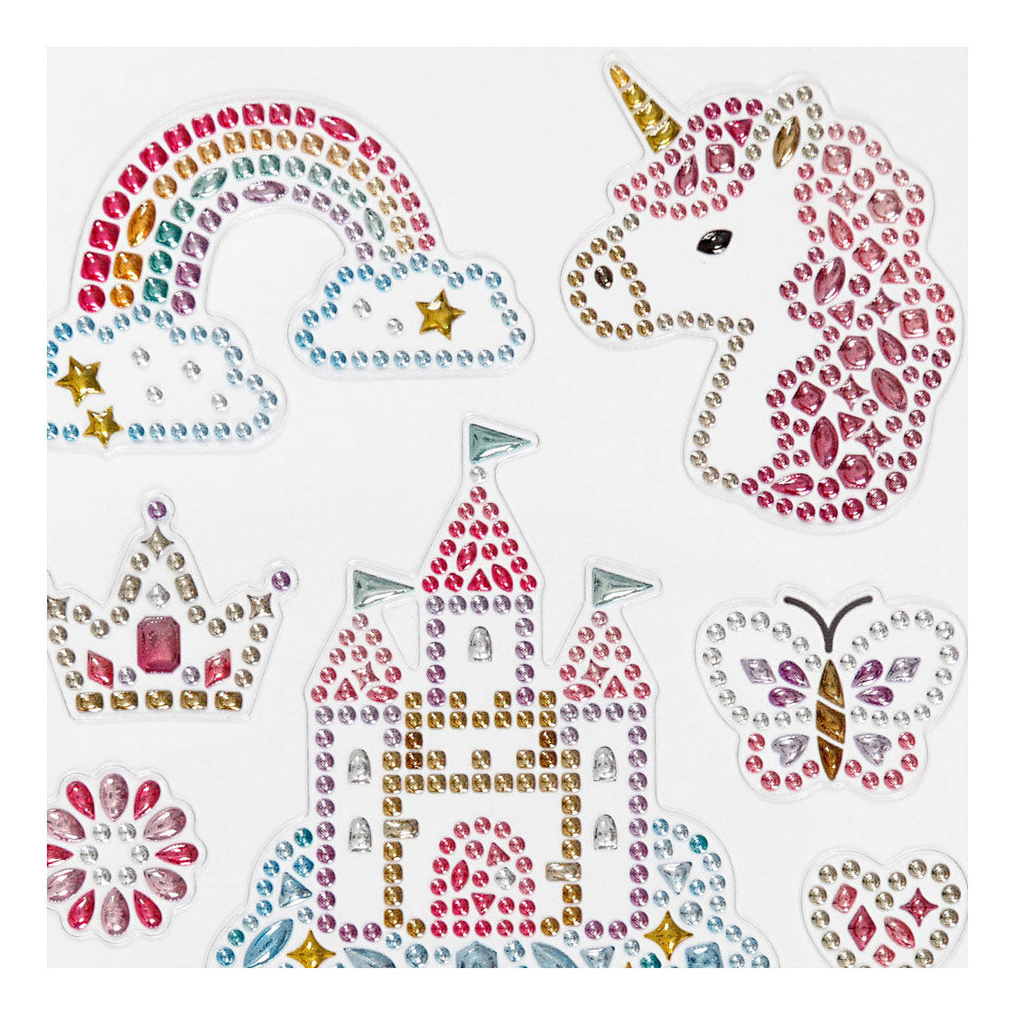 Creativ Company Diamant stickers eenhoorn, 1 vel
