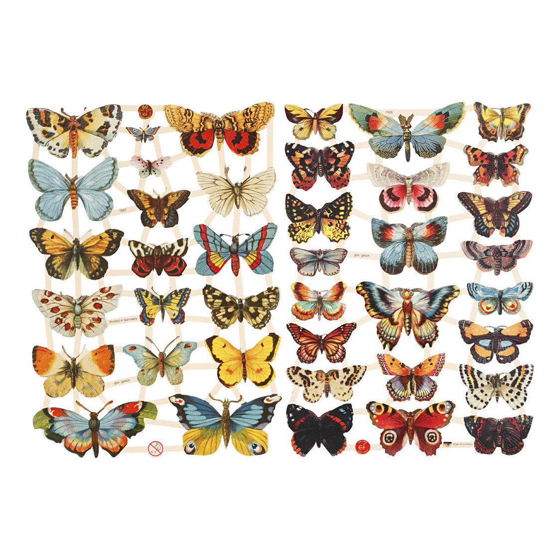 Creativ Company Vintage plaatjes vlinders, 2 vellen