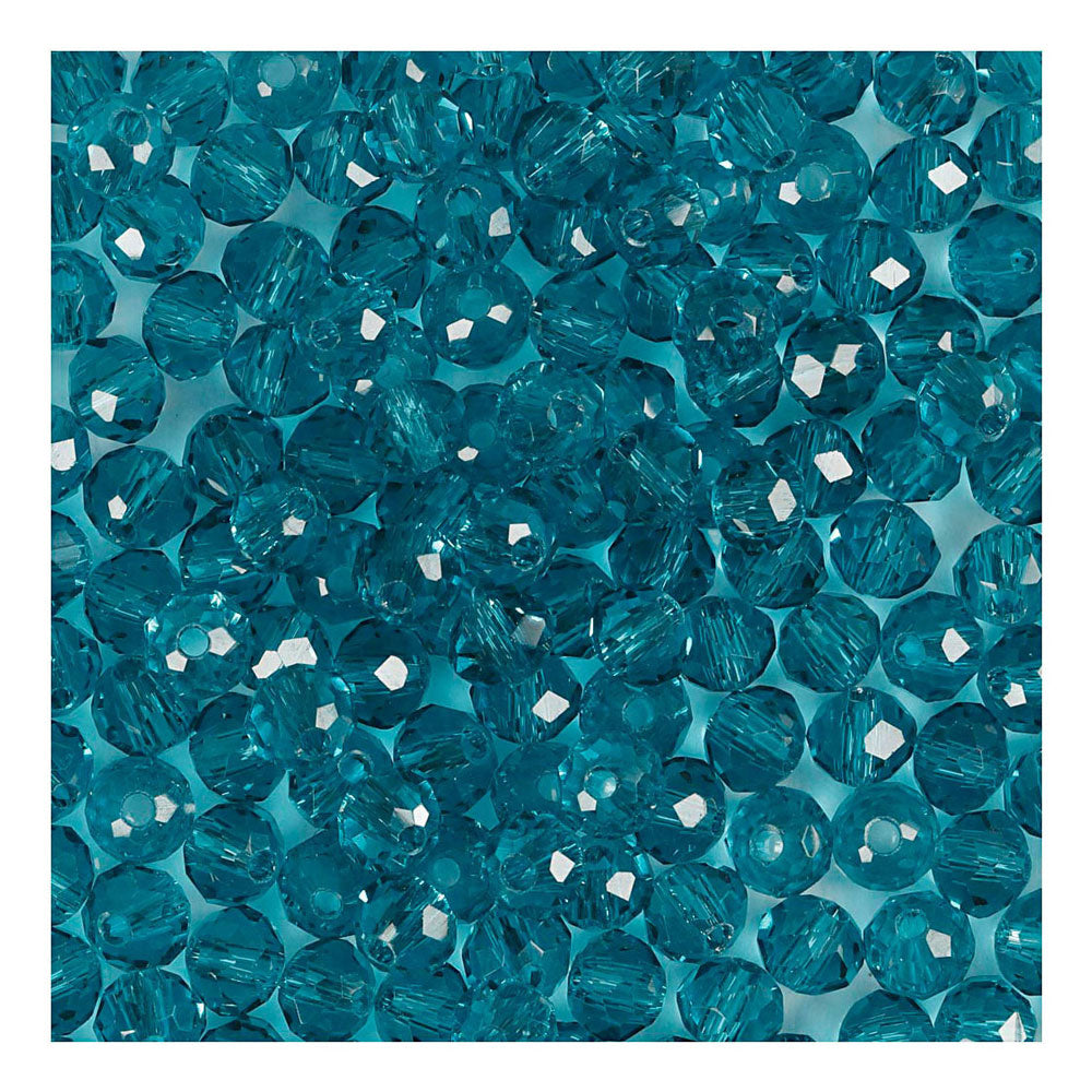 Creativ Company Facet kralen turquoise, 45st.