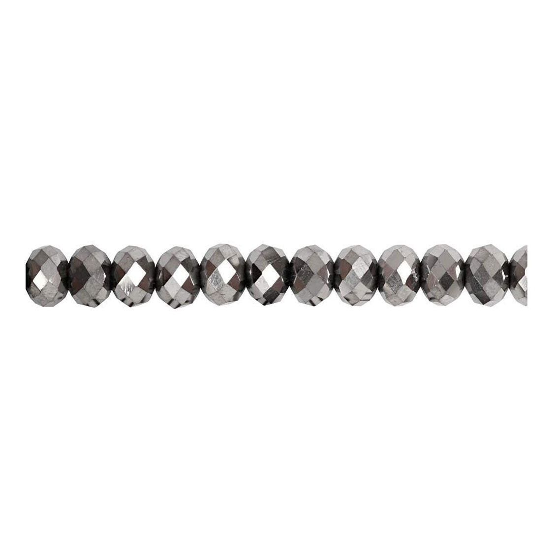 Creativ Company Facet kralen metallic grijs, 100st.