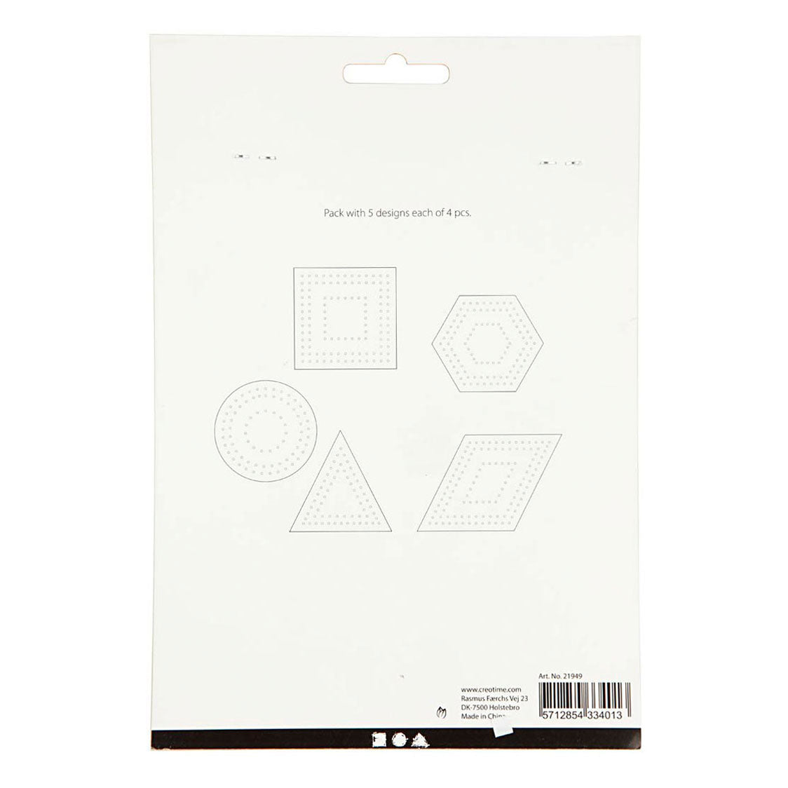 Creativ Company Kruissteken karton wit geometrisch, 20st.