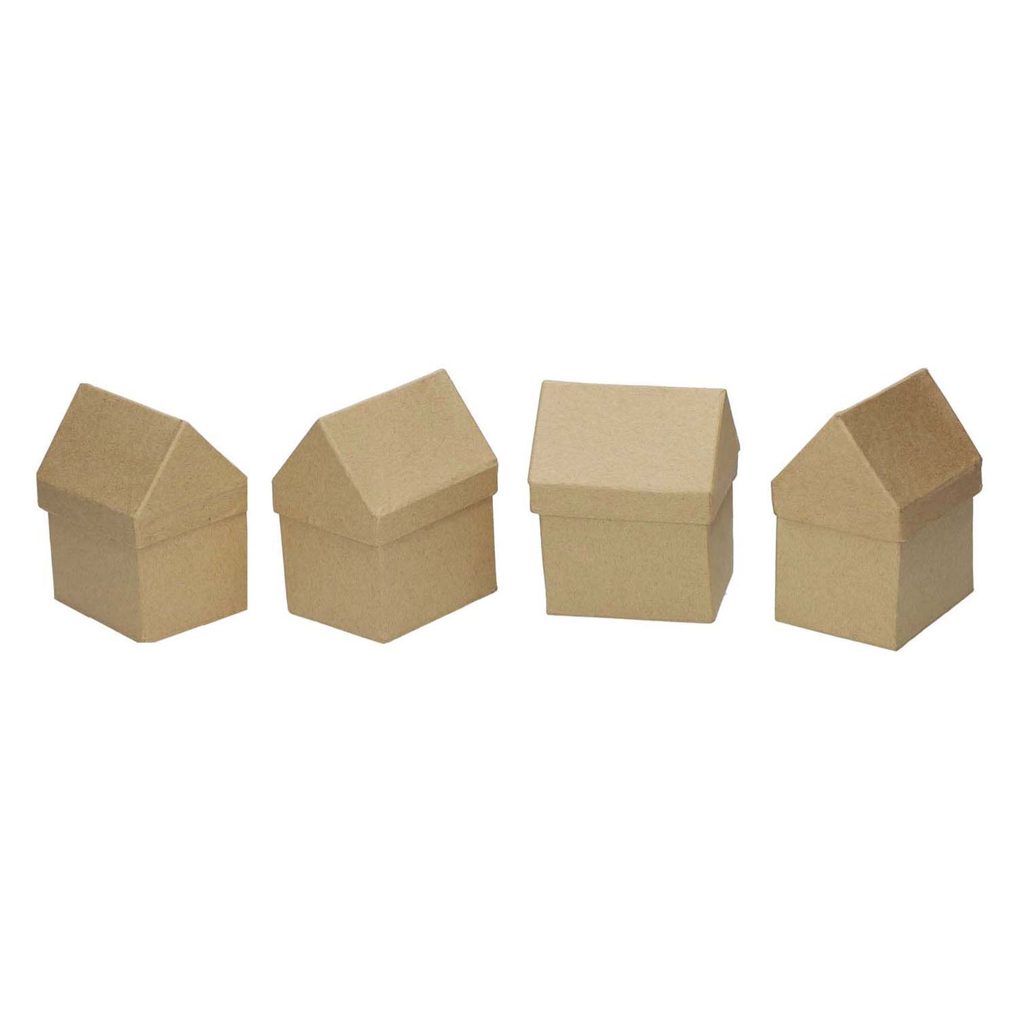 Creativ Company Huizen papier-mache, set van 4