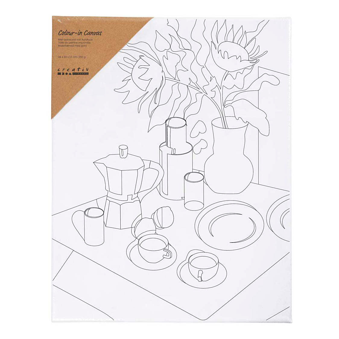 Creativ Company Schildercanvas met print onbijttafel - 24x30cm