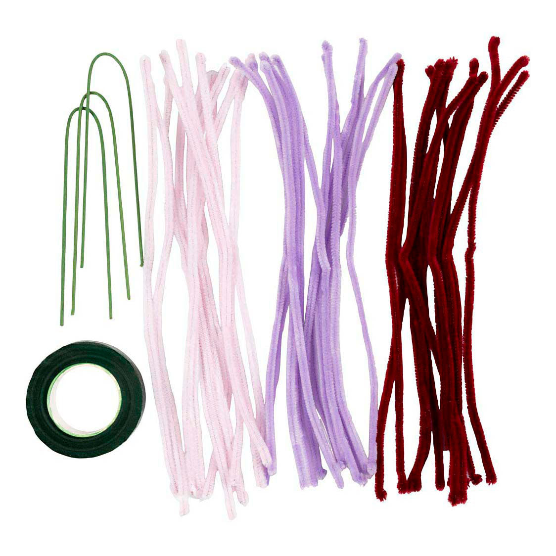 Creativ Company Mini hobbyset lelie bloemen van chenilledraad lichtroze