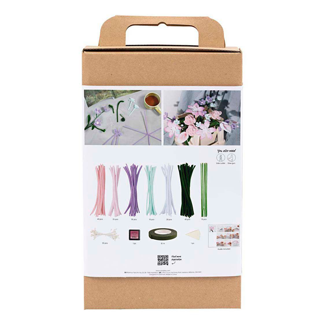 Creativ Company Https: www.cchobby.nl hobbyset-bloemen-van-chenilledraad-bloemen-pastelkleuren-1-doos