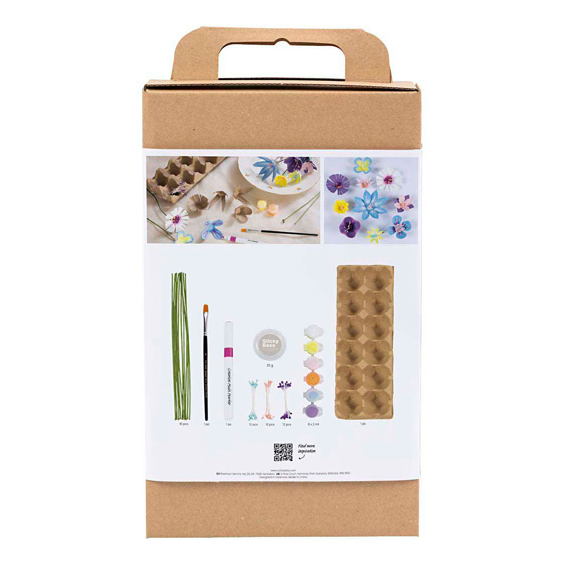 Creativ Company Hobbyset bloemen van eierdozen pastelkleuren