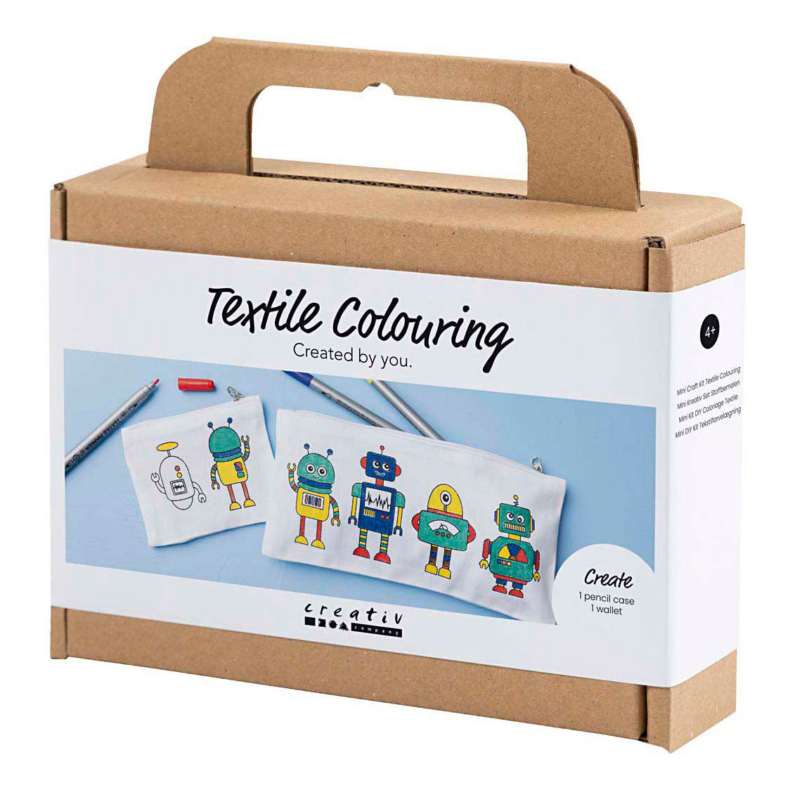 Creativ Company Mini hobbyset textiel decoreren robot primair kleuren