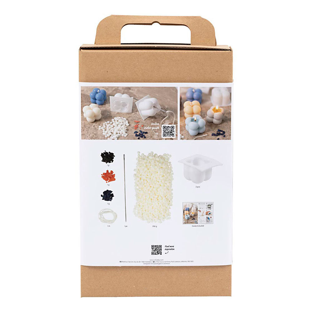Creativ Company Https: www.cchobby.nl hobbyset-kaarsen-maken-bubble-sojakaars-beige-lichtblauw-creme-1-doos