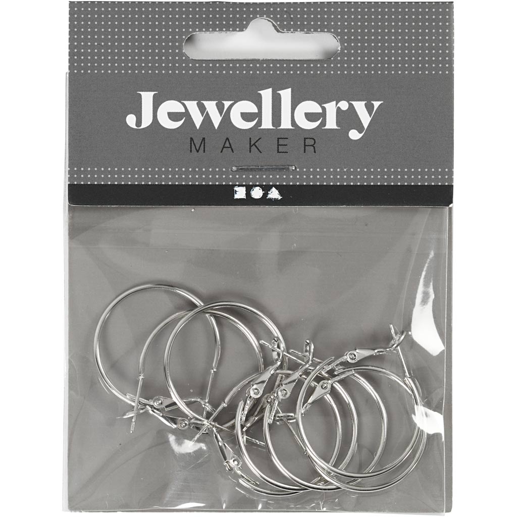 Creativ Company Https: www.cchobby.nl oorbellen-d-25-mm-verzilverd-8-stuk-1-doos