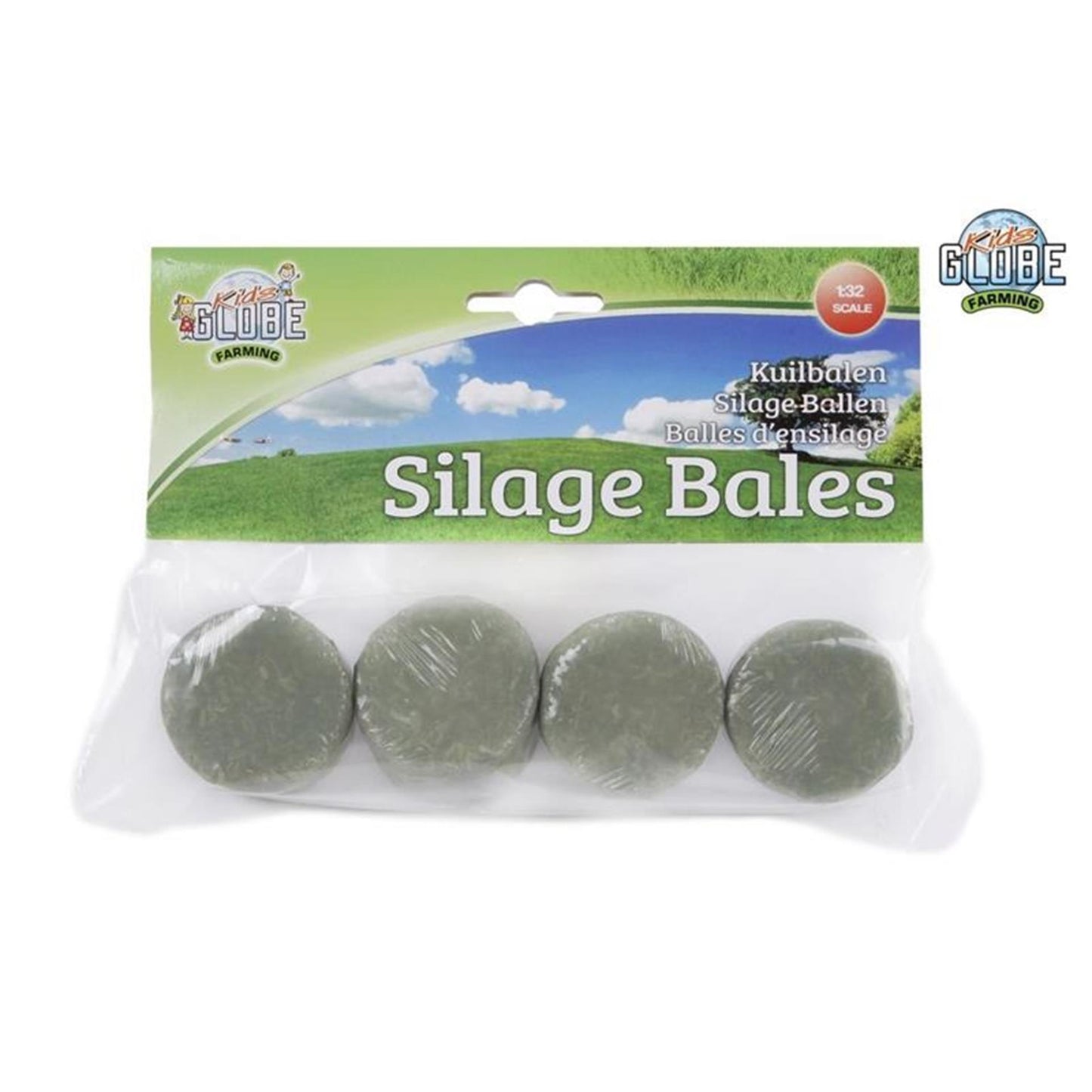 Kids Globe Ronde kuilvoerbalen set 4 1:32
