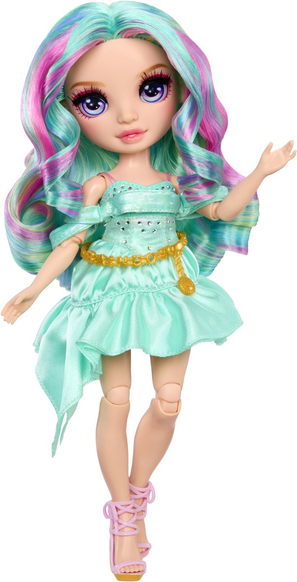 Rainbow High be dazzling-modepoppen - céline turquoise (groenblauw) met bedazzle-tool en glinsterende strass-steentjes