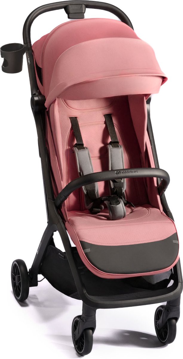 KinderKraft nubi 2 buggy – tot 25 kg – lichtgewicht automatisch inklapbaar – verstelbare rugleuning – roze