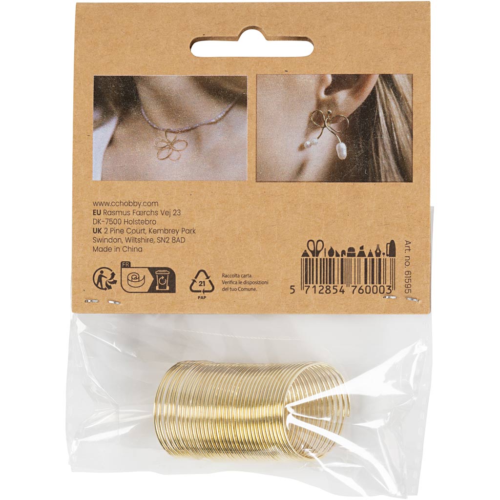 Creativ Company Https: www.cchobby.nl sieradendraad-dikte-1-mm-verguld-2-50-m-1-doos