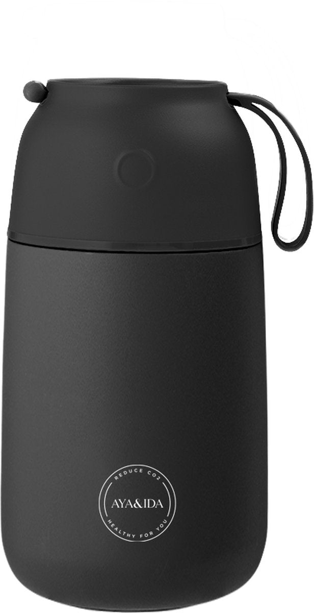Aya Ida - foodie - thermosfles - voedselcontainer - 700ml - matte black