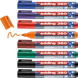 Boardmarker 360 Edding ronde punt 1,5-3mm assorti 8 stuk