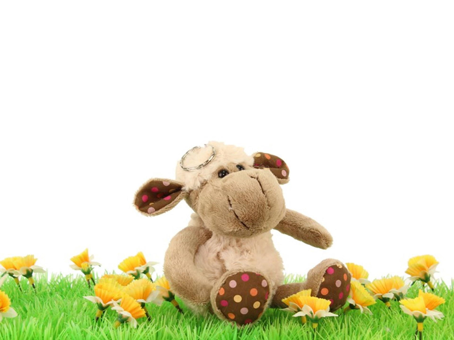 Gerkimex Pluche schaap tashanger soft curly 12cm