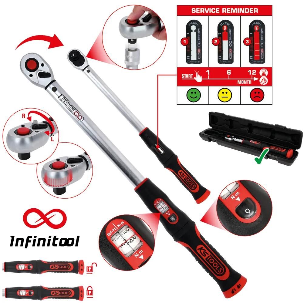 KS TOOLS drehmomentschlüssel infinitool torque wrench 1 2 ks-tools 60-320nm