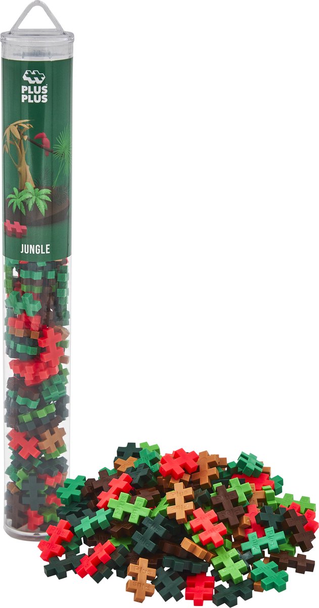 Plus-Plus tube jungle 100 delige bouwset - 4266 - bouwspeelgoed - constructiespeelgoed - set met bouwstenen - vanaf 5 jaar