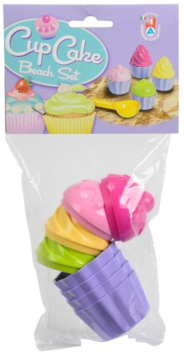 Androni cupcake zandvormenset - 9-delig voor strand, speeltuin en zandbak