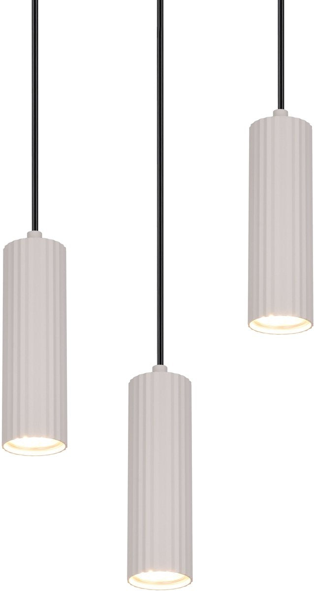TRIO soka - hanglamp - grijs warm - excl. 3x gu10 5 w - plafondbevestiging - in hoogte verstelbaar
