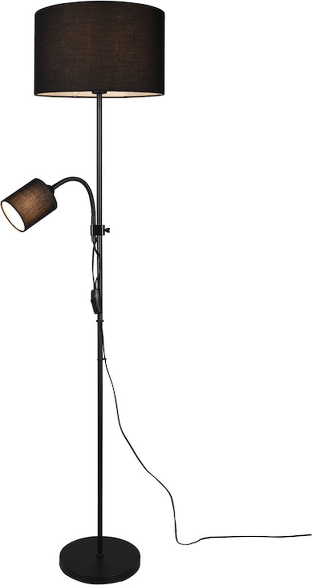 RL LIVE YOUR LIGHT Reality owen vloerlamp - zwart - excl. e14 e27 - flexibele leeslamp - apart schakelbaar