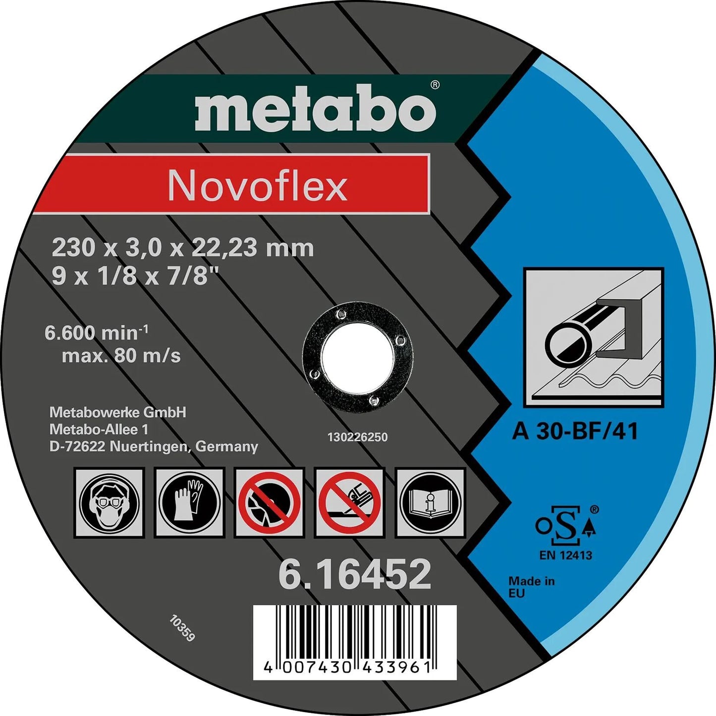 Metabo Accessoires Metabo trennscheibe novoflex cutting discs 180x3.0x22. metabo