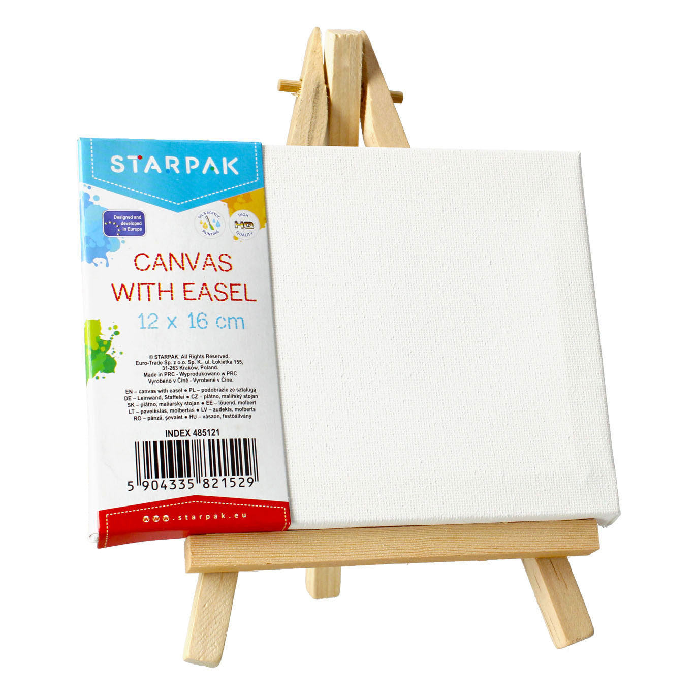 Canvas met Ezel, 12x16cm