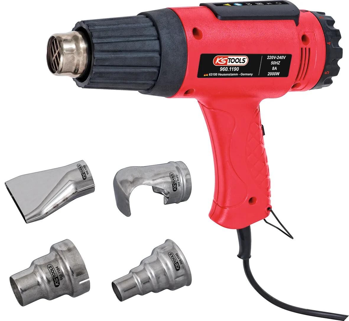 KS TOOLS heißluftgebläsesatz hot air blower set ks-tool,incl.4 attachment