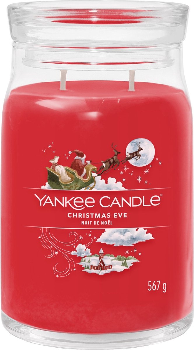 Yankee Candle - christmas eve large jar geurkaars - 90 branduren - twee lonten
