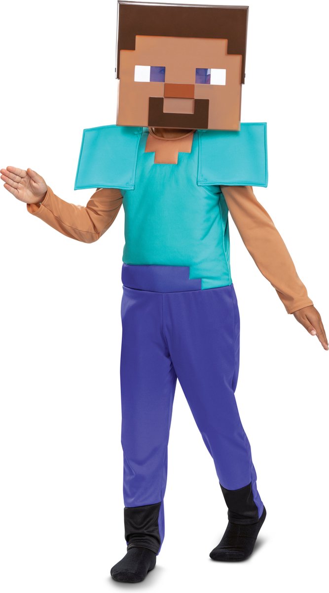 Disguise Minecraft (mojang), steve fancy dress, maat s (4-6 jaar), jongens