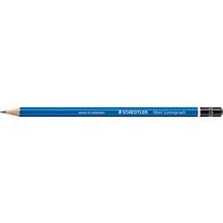 Houten potlood 2B Blauw zwart Staedtler Mars Lumograph 100