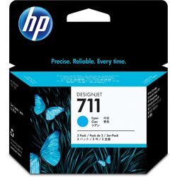 Inktcartridge HP 711 CZ134A Cyaan 3 stuks