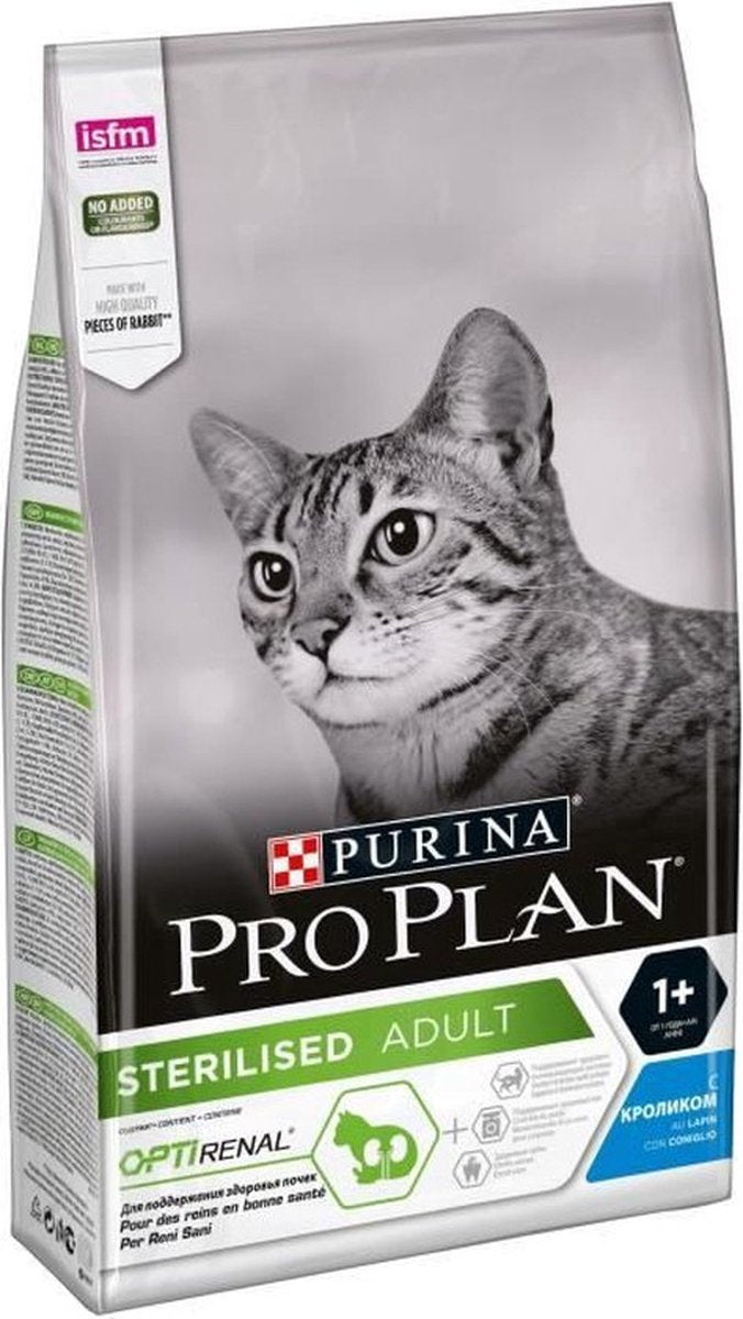 Pro Plan Purina - droogvoer voor katten - sterilised - niergezondheid - smakelijke konijn