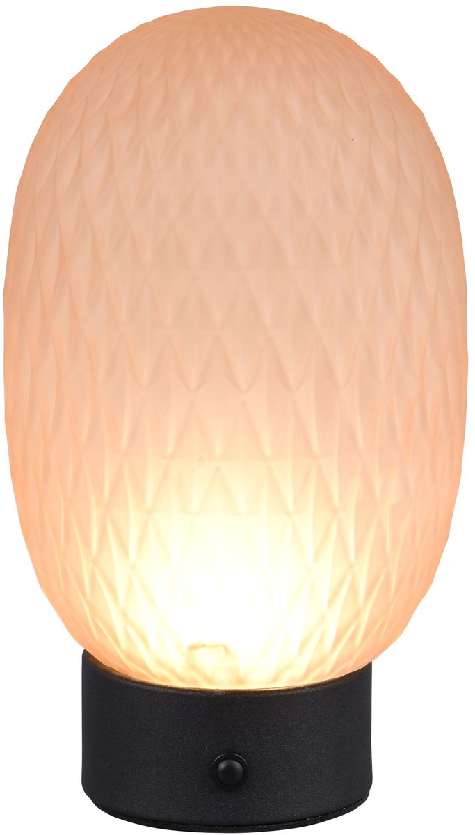 TRIO facette - tafellamp - amber - incl. 1x smd 1,5 w - 4-stappen touch - usb-aansluiting - oplaadbaar - snoerloos