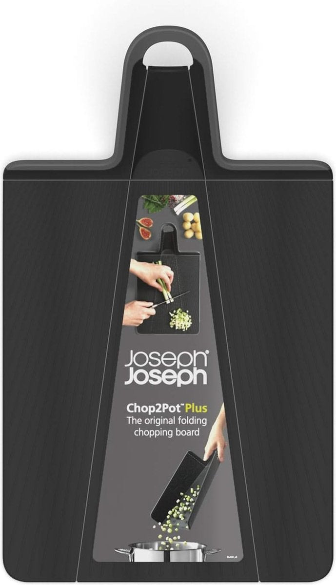 Joseph Joseph chop2pot plus snijplank – opvouwbaar – zwart – medium – antislip vaatwasserbestendig